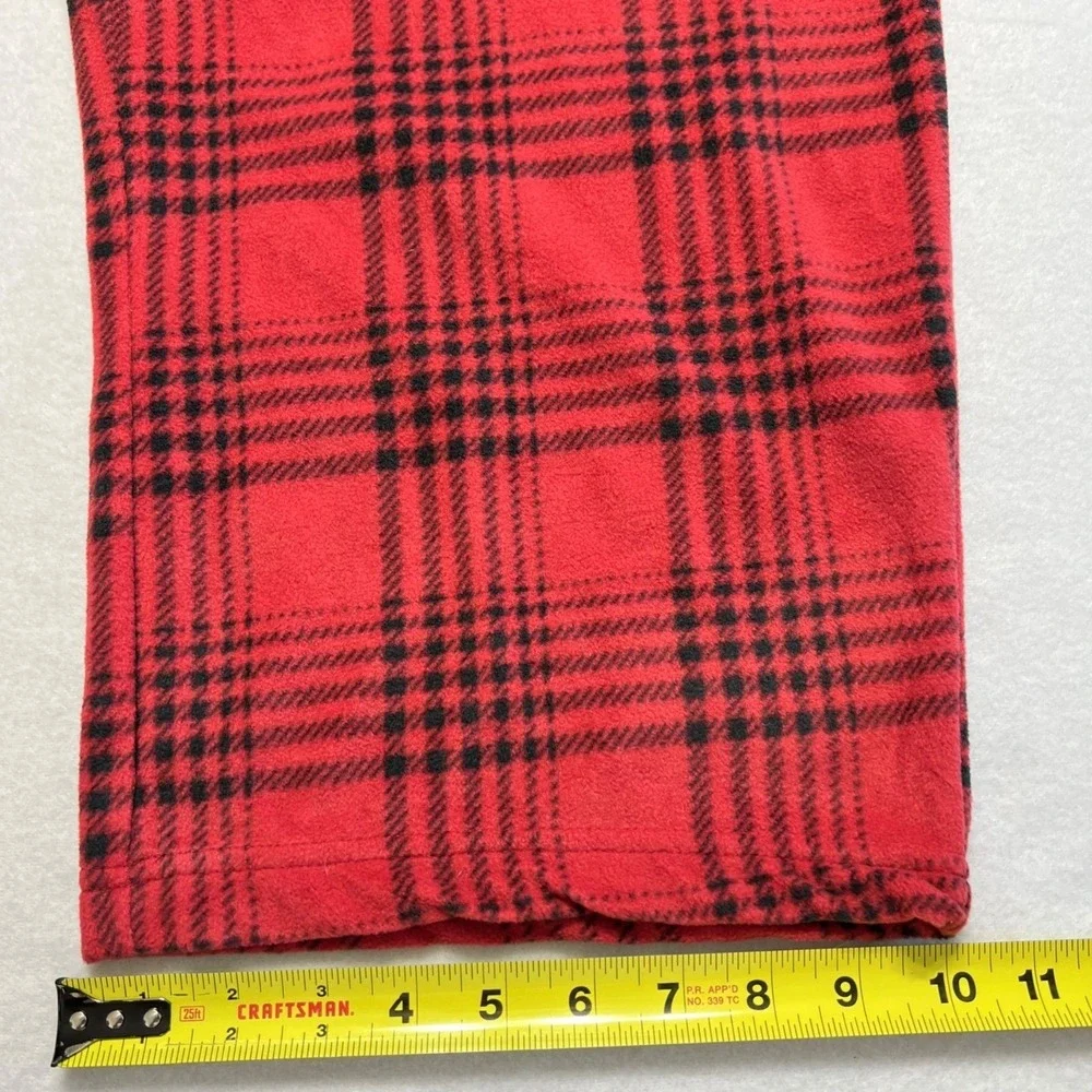 St. Johns Bay Men's Red & Black Plaid Fleece Sleepwear Pants Size XXL NWT